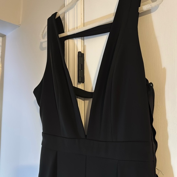 Plunging V Black Jumpsuit XL - Picture 2 of 4
